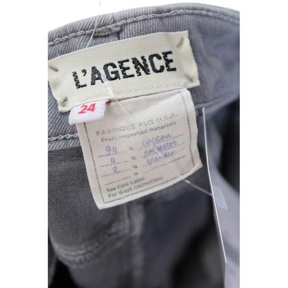 L'Agence Womens High Rise Andrea Skinny Ankle Leg Denim Jeans Gray Size 24 - Picture 5 of 7